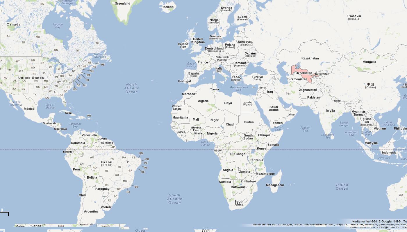 ウズベキスタンの地図を世界地図 地図のウズベキスタンの地図を世界中央アジア アジア